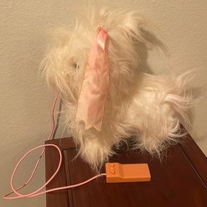 Vintage plush dog white interactive